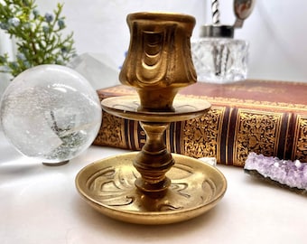 1930s Art Nouveau candle holder, abstract nouveau design, single candlestick, altar, focal point, meditation