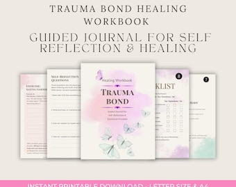 Trauma Bond Healing Workbook | Guided Journal for Self Reflection & Healing
