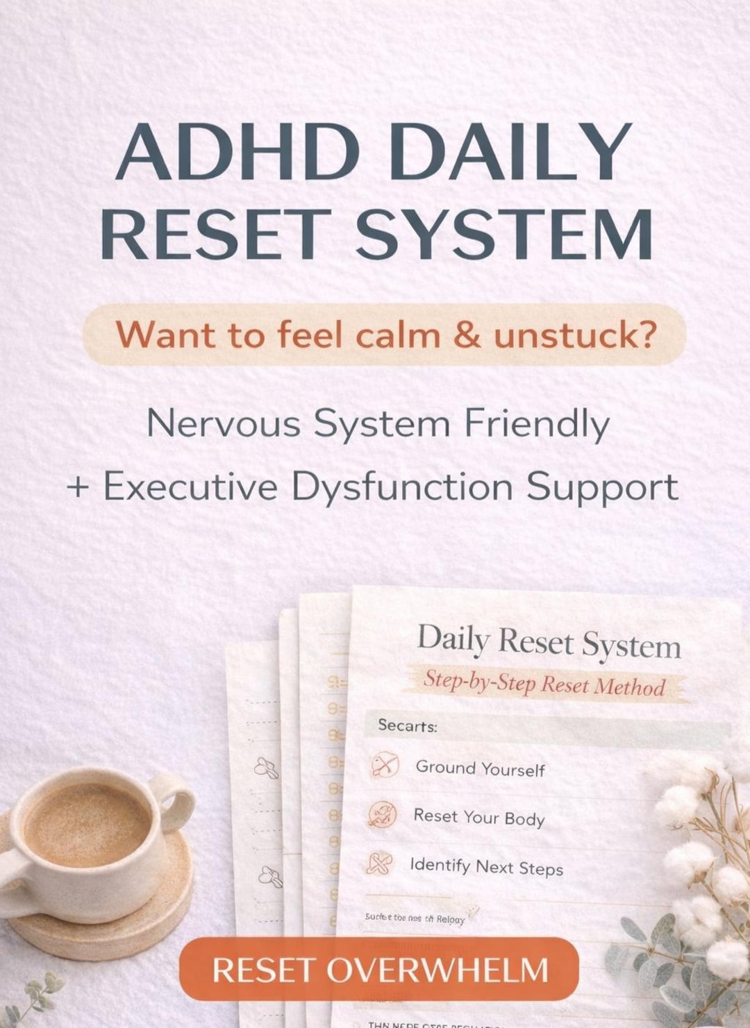 ADHD Reset Toolkit | Overwhelm Reset System | Brain Dump, Focus & Get ...