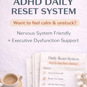 Sistema de reinicio diario para TDAH / Amigable con el sistema nervioso, apoyo para la disfunción ejecutiva (PDF digital)