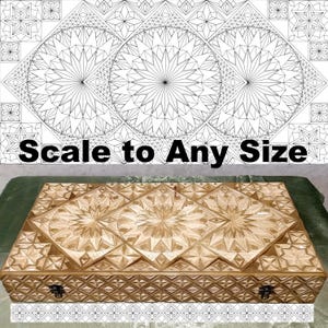Geometric Wood Carving Pattern Set for Backgammon Board | Complete Board Design | PDF SVG PNG Files | Instant Download