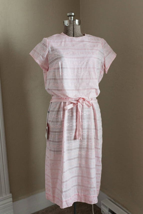 KERRYBROOKE *MINT* 50s 60s pink cotton belted day