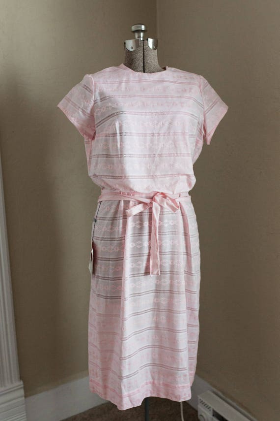 KERRYBROOKE *MINT* 50s 60s pink cotton belted day 