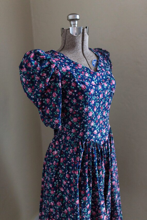 BEAUTIFUL 1980s floral rose open back cotton summ… - image 3