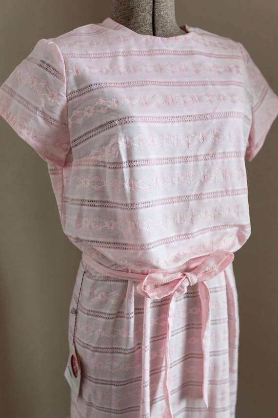 KERRYBROOKE *MINT* 50s 60s pink cotton belted day… - image 2