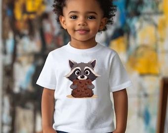 Cartoon Raccoon Toddler T-Shirt, Funny Kids Outfit