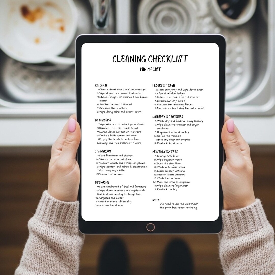 Editable Cleaning Schedule, Chore Checklist Canva Template, Printable ...