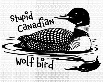Stupid Canadian Wolf Bird PNG, Hockey Romance LGBT Fan Gift (Digital Download)