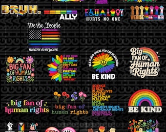 Mänskliga rättigheter PNG-paket, jämlikhet och social rättvisa-designer (digital nedladdning)