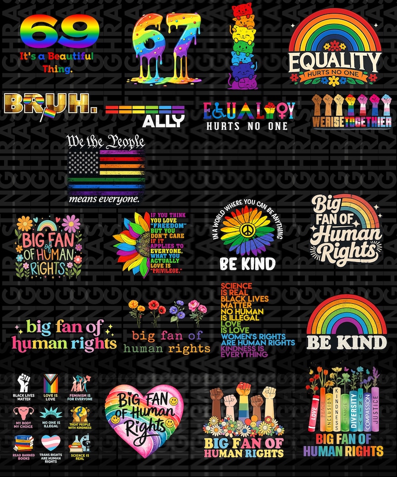 Human Rights PNG Bundle, Equality Social Justice Designs (digital ...