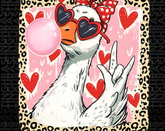 Leopard Valentine Goose PNG, Funny Love Quote (Digital Download)