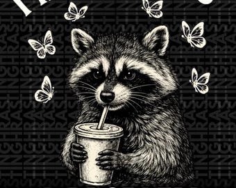 Funny Raccoon Png, I Identify As A Problem Png, Sarcastic Trash Panda Png, Cute Raccoon Gift for Her Png