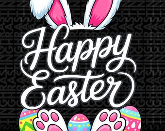 Happy Easter Bunny Graphic Png, Cute Pastel Spring Easter Png, Bunny Lover Gift, Easter Holiday Png, Women Kids Bunny Png