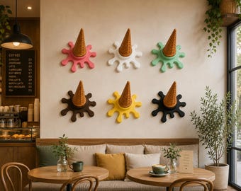 Melted Ice Cream Wall Decor | Custom Color Playroom Art