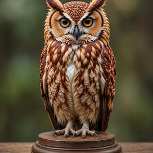 3d printed Realistic Owl Sculpture STL | Highly Detailed Woodland Decor (Digital Download)