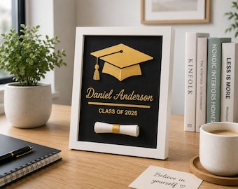 Personalized Graduation Gift, Custom Graduation Frame, Class of 2026 Gift, Graduate Keepsake, Graduation Plaque, College Graduation Decor