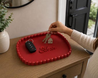 Valet Tray, Custom Catchall Tray, Entryway Key Tray, Custom Name Organizer, Bedside Tray, Housewarming Gift, Gift for Him