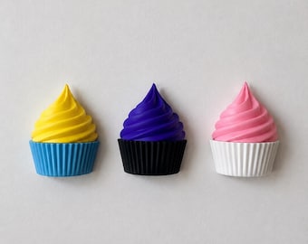 Cupcake Wall Decor Set | Pastel Kitchen Art, Bakery Dessert Decor