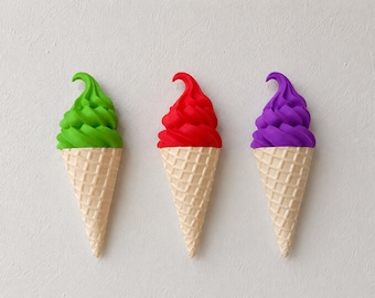 Ice Cream Wall Decor Gift – Minimalist Food Sculpture, Nursery Cafe Art