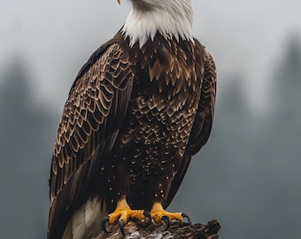 3d printed Bald Eagle Sculpture STL File, Majestic 3D Print Model (Digital Download)