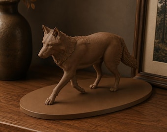 Realistic Wolf Statue STL, Wildlife Decor, Printable Animal Model (Digital Download)