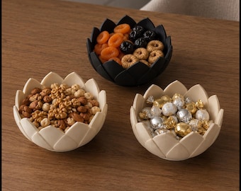 Decorative Bowl for Coffee Table | Lotus Flower Bowl | Candy Dish | Nut Bowl | Catchall Tray | Modern Home Decor | Housewarming Gift