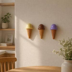 Ice Cream Wall Decor Gift  | Modern Kitchen Cafe Art (Set or Single)