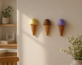 Ice Cream Wall Decor Gift  | Modern Kitchen Cafe Art (Set or Single)