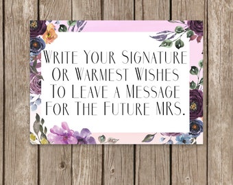 Guestbook sign // Bridal shower // Digital Print // from Maid of Honor Matron of Honor // Personalized  // wedding frame // guest book