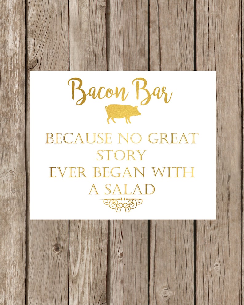 Bacon Bar Wedding Food Dessert Sign Buffet Cocktail Hour Etsy