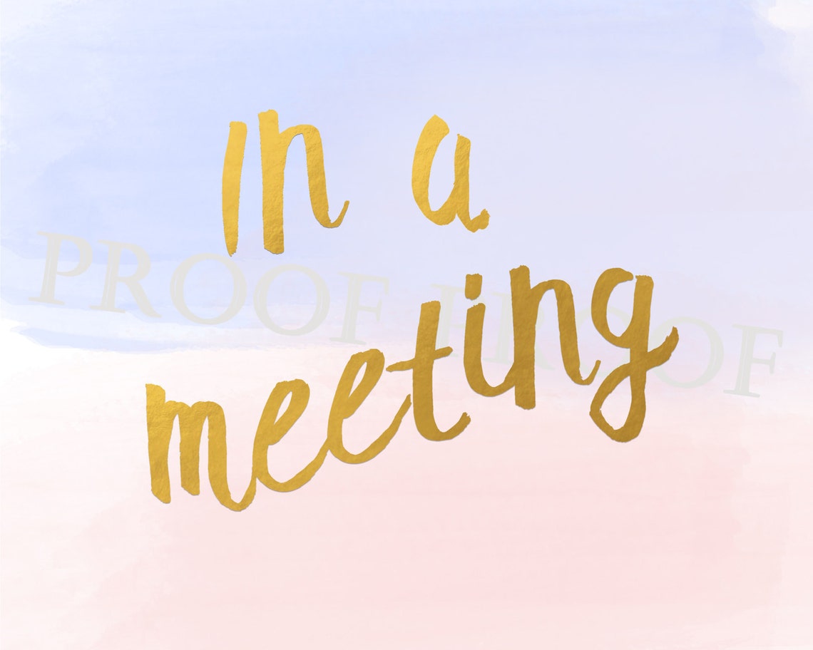 In a Meeting Sign - Etsy