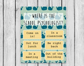 Where is the School Psychologist Nautical Whales Counselor Speech Therapist Modern Guidance Privacy Door Clip Lunch Bunch Group Counseling