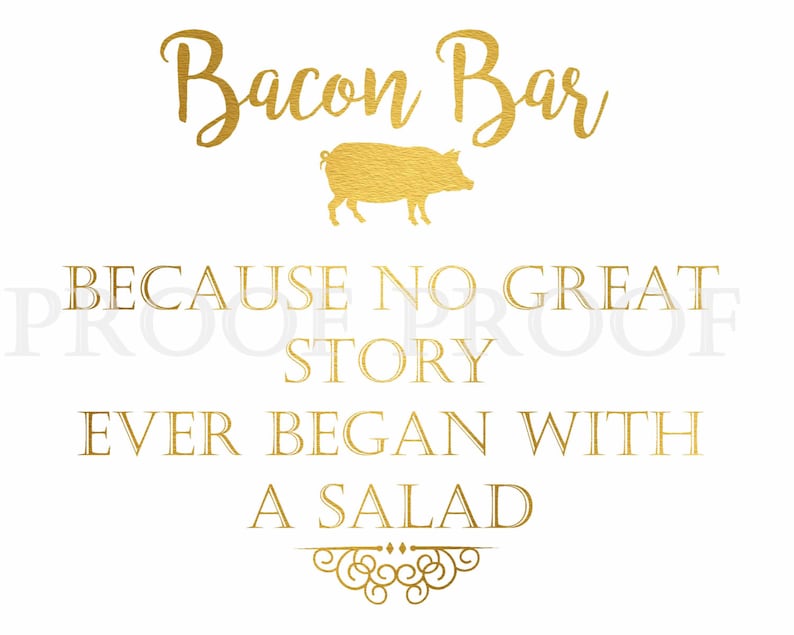 Bacon Bar Wedding Food Dessert Sign Buffet Cocktail Hour Etsy