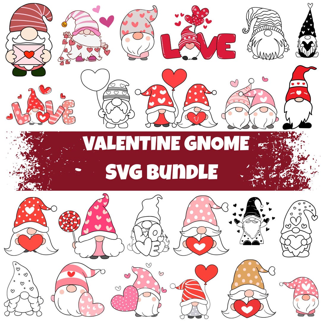 Valentine Gnome Svg Bundle: Love,heart Svg, Cut Files for Cricut ...