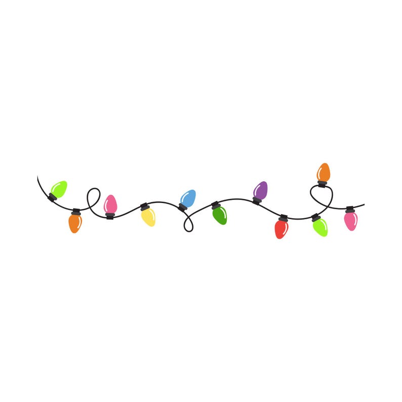 Christmas Lights SVG Bundle, Seamless Pattern (digital File Download ...