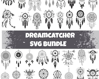Dreamcatcher SVG Bundle:  Boho Feather Cut Files (Commercial Use, Instant Download)