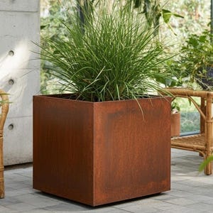 Handmade Copper Planter: Rustic Patina, Indoor & Outdoor Garden Decor