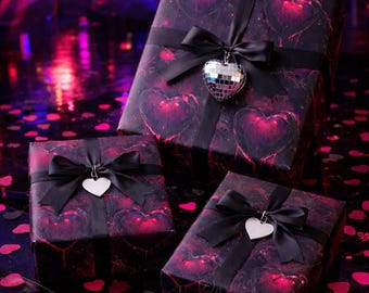 The Night Bled for You - Gothic Valentines Wrapping Paper | Dark Romance Bleeding Heart Gift Wrap | Alternative Valentine