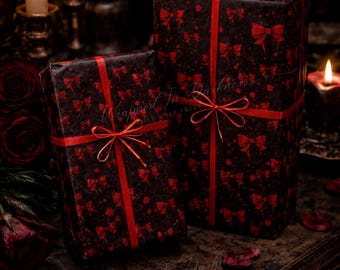 Youre the Wound I Chose to Keep Gothic Valentine Wrapping Paper | Dark Romance Bloody Bow Gift Wrap | Horror Love Gift Wrap