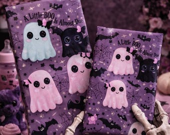 Little BOO Cute Ghost Baby Shower Wrapping Paper, Pink Spooky Cute Wrap, Halloween Baby Nursery Gift