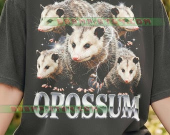 Vintage Opossum Comfort Colors® Tshirt, 90S Graphic Style, Retro Possum Lightning Rap Tee, Funny Animal Streetwear, Y2K Gift