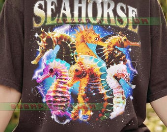 Vintage Seahorse Comfort Colors® Tshirt, 90S Graphic Style, Ocean Lover Retro Sea Animal Faded T-Shirt, Nature Y2K Streetwear