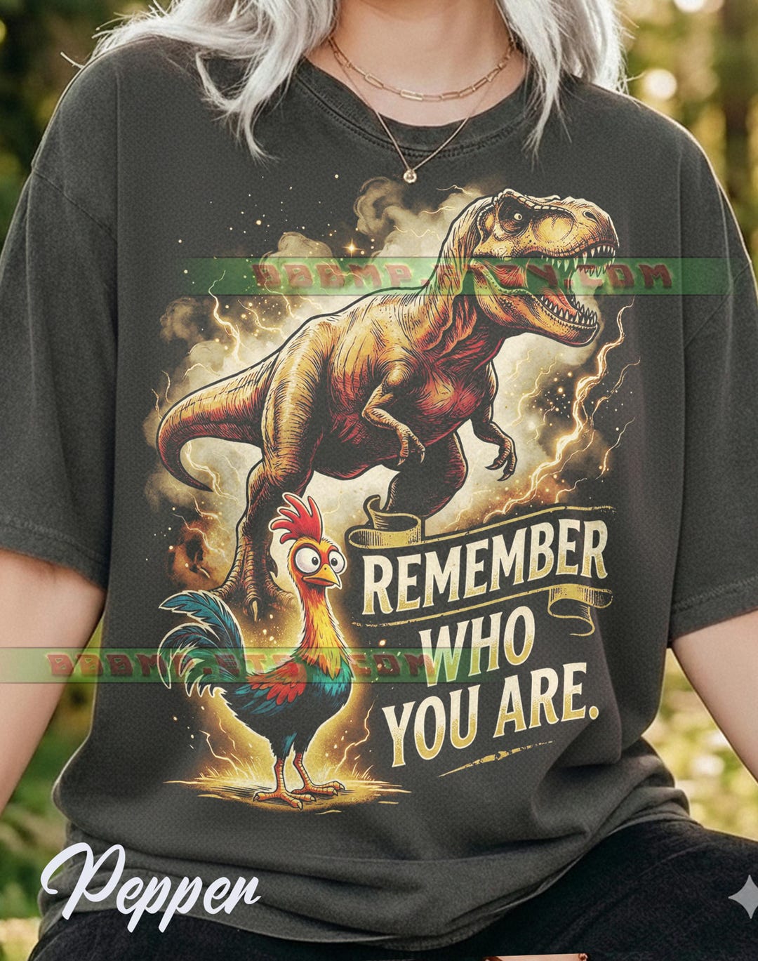 Remember Who You Are Chicken Comfort Colors® Tshirt, T-rex Retro Shirt ...