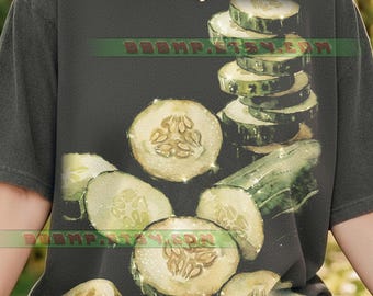 Cucumber Pickles Comfort Colors® Tshirt, Veggie Vegan Healthy Eating, Food Lover Retro Vintage Kitchen Art, Fresh Green Salad
