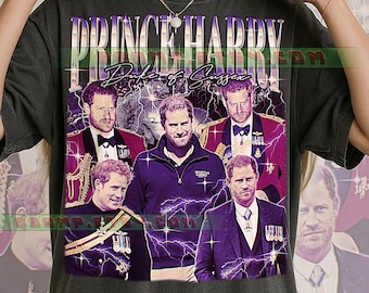 Prinz Harry, Herzog von Sussex T-Shirt, Vintage Royalty Person des öffentlichen Lebens Star Promi Performer Tee, 90er Jahre Retro Throwback, Prinz Harry Pullover