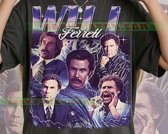 Will Ferrell T-Shirt, Vintage Komiker Schauspieler Lustig Star Künstler T-Shirt, 90er Jahre Retro Throwback, Will Ferrell Pullover