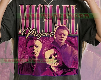Michael Myers T-Shirt, Vintage Charakter Horror Bösewicht Slasher Star Performer Tee, 90er Jahre Retro Throwback, Michael Myers Pullover