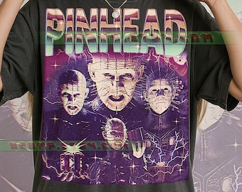 Pinhead T-Shirt, Vintage Charakter Horror Bösewicht Slasher Star Performer Tee, 90er Jahre Retro Throwback, Pinhead Pullover