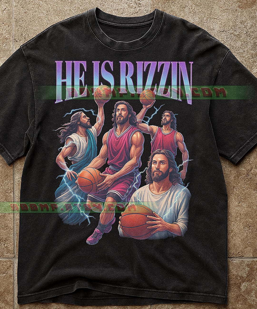 Religious Rizz He is Rizzin Basketball Jesus T-shirt, Funny Christian Shirt, Rizz Meme ...
