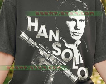 Han Solo Vintage 90S Comfort Colors® Tshirt, St4R W4Rs Retro Blaster Tee, Space Smuggler Y2K Streetwear, Sci-Fi Movie Fan Gift